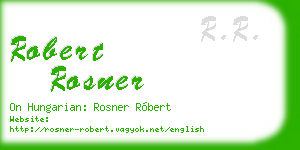 robert rosner business card